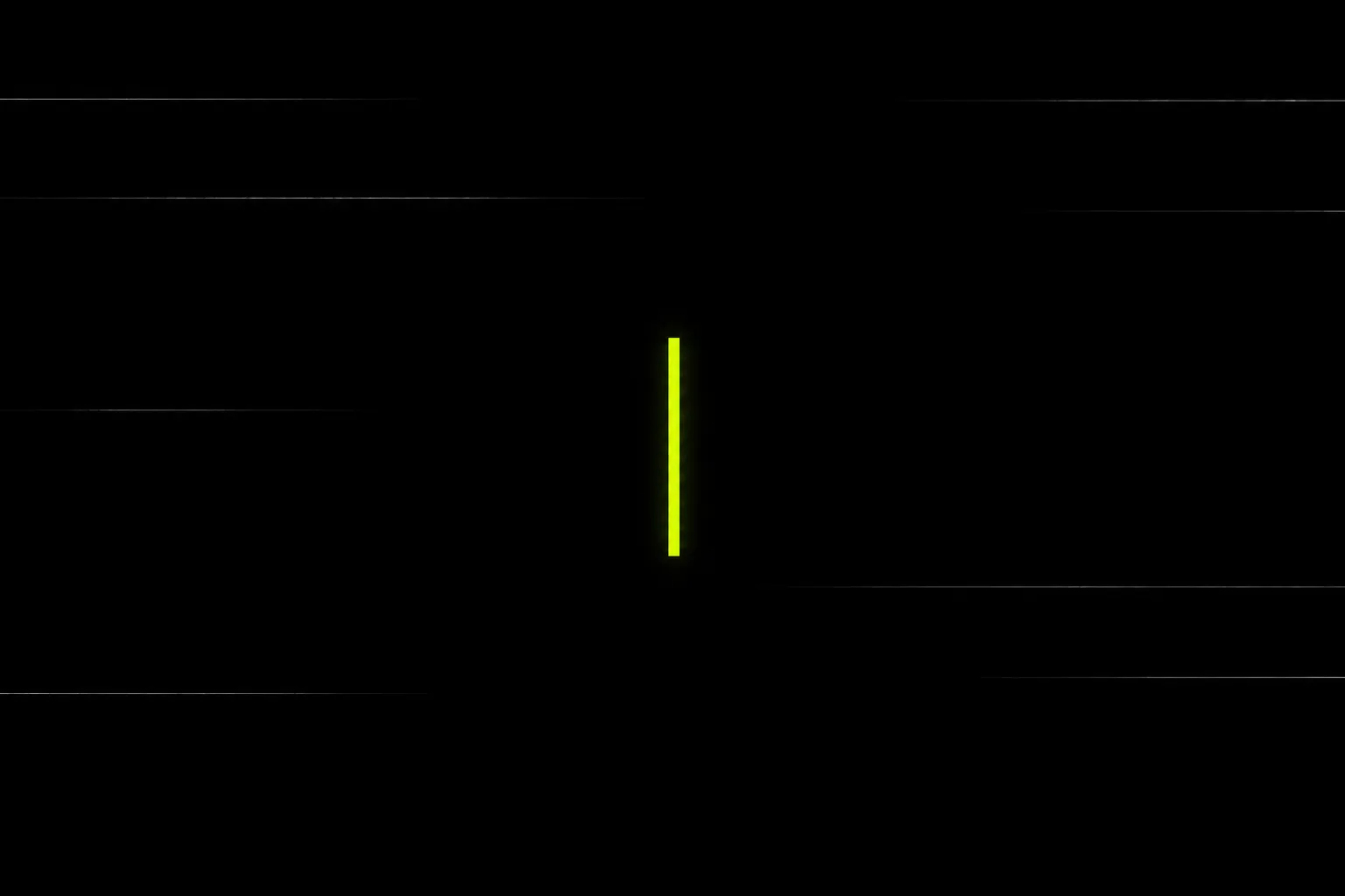 A single yellow-green text cursor on a black field.